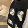 Bufanda Tejida Suave y Cera de Cachorro Lindo con Lana para Mujer Invierno Estilo Coreano Bufanda Larga Cálida Chal de Estudiante