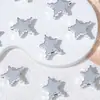 Contas soltas de acrílico com pentagrama pixelado galvanizado colorido, pingentes de pérola de imitação, contas de Natal, pingentes feitos à mão para DIY