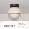 Lámpara de techo para dormitorio a prueba de viento color nogal diseño retro luz para barra de bar sensación de alta gama nueva protección ocular lámpara de techo para sala de estar hierro