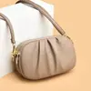 Bolsa feminina de marca com toque de luxo, novo modelo 2026, porta-moedas com zíper de três camadas, plissada, bolsa transversal feminina estilosa