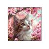 Comércio exterior pintura atacado animal pintura de diamante 5D gato flor de cerejeira desenho animado Kit de ponto cruz com diamante Diy Venda quente na Amazon