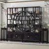 Estante Antiguo Estante para Juego de Té Gabinete de Exhibición de Entrada Madera Maciza Gabinete de Múltiples Tesoros Mampara Estilo Chino Nuevo Estante de Almacenamiento para Sala de Estar Sala de Té
