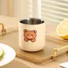 Vaso de agua de doble capa para niños de acero inoxidable 304, caricatura linda, anticaídas, anti-quemaduras, vaso para beber, vaso de agua para bebé para el hogar