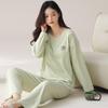 Pantalones de Manga Larga Primavera y Otoño Pijama 100% Algodón para Mujer Estilo Coreano Nuevo Holgado Casual Ropa de Casa Se Pueden Usar como Trajes de Dos Piezas