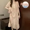 Camisón Floral para Mujer con Almohadilla en el Pecho Verano Estilo Coreano Dulce Estilo Ins Delgado de Manga Corta para Usar en Casa