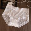 Ropa Interior de Encaje Sin Costuras Estilo Lujuria Pura Seda de Hielo para Mujer Ropa Interior de Verano de Cintura Media Algodón Puro Entrepierna Antibacteriana Ropa Interior de Seda de Hielo para Mujer