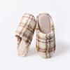 Pantuflas de Felpa para el Hogar para Mujer 2026, Cuadros, Forradas de Felpa, Cálidas, de Suela Suave, Puntera Cerrada, Plegables, Aptas para Viajar