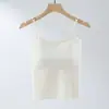 Comercio exterior transfronterizo más vendido camisola sin costuras de seda helada para mujer con copas integradas verano fina color liso espalda hermosa ropa interior