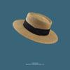 Sombrero de paja de copa plana de celebridades de Internet para mujer, para vacaciones en la playa, verano, tejido, protector solar, estilo británico, sombrero de copa a la moda, combina con todo.