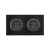 Serie de trefilado de aluminio L77 transfronteriza Interruptor de reinicio Punto Negro Panel de enchufe de Hong Kong británico Instalación empotrada estándar británico