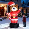 Decoração de Urso Inflável de Natal Papai Noel Bengala Doce Modelo Inflável Decoração de Quintal Gramado Externo
