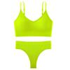 Conjunto de Sujetador Deportivo Sin Costuras Estilo Europeo y Americano Transfronterizo para Mujer, Tanga Sexy para Fitness, Sujetador con Correa Trasera Hermosa, Sensación de Piel Desnuda