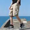 Shorts para Hombre de Verano 100% Algodón Delgados Multibolsillos Estilo Hong Kong talla extra Ropa Exterior Casual Shorts de Alta Gama Pantalones Casuales para Hombre