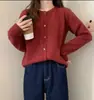 Jaqueta Cardigan de Tricô Preguiçoso Novo Outono 2026 Feminina Roupa de Outono/Primavera Cardigan de Tricô Solto Versátil Preto Casual
