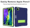 Para iPad Pro 2020 Flat Case mini Contrast Strap Hand Strap Silicone PC Rotating Dropresistant Case