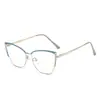 Óculos Fashion Cat-Eye Sem Grau Armações de Óculos Modernas Ultraleves Óculos Retro Fotocromáticos Anti-Luz Azul Óculos Metálicos Fotocromáticos Exportação