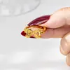 Anillo de Diseño Lujoso con Lazo, Anillo Abierto de Oro Arena Vietnamita para Dedo Índice de Mujer, Joyería Versátil y Duradera, Venta Directa