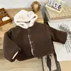 Jaqueta de Lã Infantil Personalizada Estilo Inverno 2025 Moda para Meninos e Meninas Plus Veludo Plus Espessura Quente Estilo Coreano