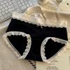 Ropa Interior de Algodón Puro para Mujer Lazo Borde de Encaje Floral Ropa Interior de Algodón Puro para Mujer Estudiante Niña Calzones de Algodón Puro en la Entrepierna
