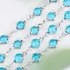 Cadena de Diamante de Vidrio con Borde de Zircón de Color Conservante Color Cobre Puro 6.8mm Accesorios para Joyería DIY Pulsera Materiales Hechos a Mano