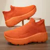 Zapatos de Mujer Jinjiang Teñidos en Frío, Zapatos Tipo Calcetín Tejidos de Punto para Todas las Estaciones, Tenis Unisex de Suela Gruesa Talla Grande 36-45, Zapatos de Correr Amortiguadores