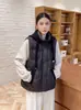 Moda de otoño e invierno transfronteriza nueva, gorro de punto desmontable, chaleco corto de plumón de pato blanco para mujer, moderno
