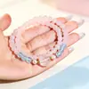 Pulsera de cristal rosa y perlas de doble capa, joyería para mujer, nuevo estilo 2026, perfecta para mejores amigas, una pieza de lujo delicada y discreta