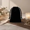 Bolsa de Veludo Espesso com Cordão para Power Banks, Bolsa de Armazenamento para Joias, Pequena Bolsa de Tecido Preta com Cordão, Personalizável