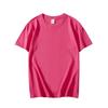 Camiseta branca de algodão penteado cor sólida atacado manga curta masculina e feminina mesma classe vestuário camisa publicitária macacão logo palavra impressa