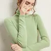 Novedades transfronterizas de otoño e invierno: suéter de cuello alto ajustado para mujer, elegante capa base de manga larga y top de punto ajustado