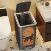 Lixeira doméstica de grande capacidade com tampa para banheiro, vaso sanitário, sala de estar, cozinha, quarto; lixeira acionada por pedal