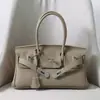 Bolso horizontal de piel de vaca de primera capa Togo, gran capacidad, moda, piel auténtica, portátil, de hombro, para ir al trabajo, bajo el brazo, para mujer