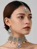Collar de Borla Hueca con Forma de Marquesa Incrustada de Diamantes, Pendientes, Colgante para Cejas, Set de Joyería de Lujo Ligero y de Alta Gama con Toque Exótico