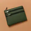 Bolsa para Monedas para Hombre y Mujer, Bolsa para Llaves, Tres Capas con Cremallera, Bolsa de Almacenamiento de Tela, Billetera Pequeña de Lona Simple para Estudiantes, Mini