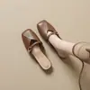 Diadema Estilo Hada Francesa Pantuflas Mujer 2026 Otoño Nuevo Tacón Grueso Slip-on Persona Perezosa Transpirables Versátiles Medias Pantuflas
