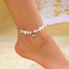 Pulsera de Concha de Estrella de Mar de Grava Estilo Vacaciones Oceánicas Transfronteriza Pulsera de Concha de Playa de Verano Pequeña y Fresca Cadena para el Pie