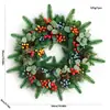 Corona de Navidad de 50 cm Decoraciones Navideñas Enredadera de Navidad de 2.7 m Decoración de Puerta Colgante de Puerta Colgante de Pared Círculo de Navidad de 60 cm