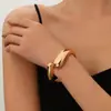 Pulseras Populares Transfronterizas Europeas y Americanas Ins Normcore Pulseras con Patrón de Onda Asimétrico Pulseras Metálicas Brillantes Joyería para Mujer