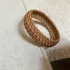 Pulseira Aberta de Rattan Tecida à Mão Estilo Étnico, Pulseira Versátil Simples Retrô, Pulseira de Design da Moda Nicho