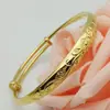 Pulseira de Latão Dourado 6mm Ouro Fosco Sólido Redonda Plana Barriga Dentro e Fora Uma Cor Pulseira Feminina Brilhante Gypsophila Dragão e Fênix