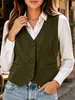 Otoño/Invierno 2026 Nueva Moda Femenina Transfronteriza Europea y Americana Chaleco Clásico Casual de Gamuza Estilo Británico Ajuste Delgado Chaleco Regular