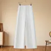 Pantalones de Pierna Ancha de Cintura Alta Personalizados para Mujer, Pantalones Casuales, Verano, Adelgazantes, Holgados, de Pierna Recta, Versátiles, Sencillos, para el Trabajo, con Caída