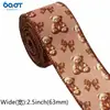 Cinta de cuadros con estampado de osito de peluche marrón con lazo, empaque floral, materiales para manualidades, venta al por mayor desde el fabricante