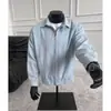 Cardigan con Rayas Verticales Azules Chaqueta con Cremallera para Hombre Primavera y Otoño Retro Americano de Gama Alta Cleanfit Chaqueta de Pareja