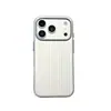 Adecuado para Iphone18Promax Maleta de Pintura de Metal Corrugado 15 Funda para Teléfono Móvil Apple 16 Botones Metálicos Rayados