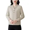 Camiseta de Manga Larga de Forro Polar de Color Sólido Doble Cara para Mujer, Nuevo Estilo de Invierno, Top que Cubre el Vientre, a la Moda, Adelgazante, Cálido, Camiseta Básica Versátil