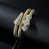 Pulseira AliExpress Pulseira Cobra Diamante Completo Europeia e Americana Punk Moda Exagerada Multicamadas Pulseira Cobra Diamante Completo Pulseira