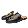 Zapatos de Hombre Transfronterizos, Mocasines de Verano sin Cordones, Sandalias de Moda Estilo Coreano, Zapatos Pequeños de Cuero Británicos para Hombre, Pantuflas sin Tacón para Hombre