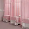 Cortina divisoria médica ignífuga lisa para salón de belleza, residencia de ancianos, clínica, cortina no tejida en forma de U, cortina divisoria para hospital