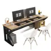 Mesa de estudo dupla estilo taiwanês para estudantes, mesa de computador, mesa de estudo simples para quarto, mesa de escritório moderna para casa